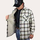 Sherpa Lined Flannel Jacket - Bone/Navy/Khaki