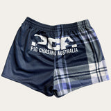 Kids Plaid Footy Shorts - Navy