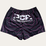 Contour Footy Shorts - Black/Pink  - Zip Pockets