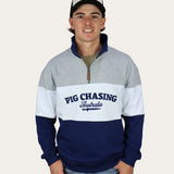 Tri-Panel Half Zip Jumper - Grey/Navy/White