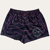 Contour Footy Shorts - Black/Pink  - Zip Pockets