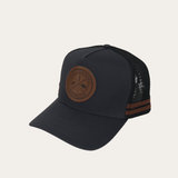 Leather Original Logo Trucker Cap - Charcoal
