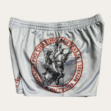 Boar Rider Footy Shorts - Grey - Zip Pockets