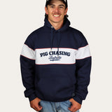 Embroidered Hoodie - Navy/Red
