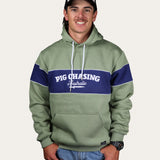 Embroidered Hoodie - Green/Navy
