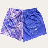 Plaid Footy Shorts - Lavender