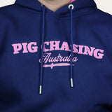 Embroidered Hoodie - Navy/Pink