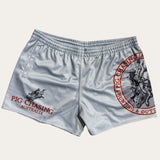 Boar Rider Footy Shorts - Grey - Zip Pockets