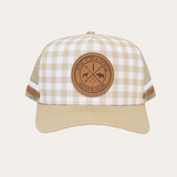 Tan Gingham Trucker Cap