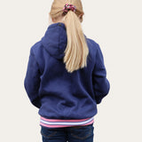 Kids Embroidered Hoodie - Navy/Pink