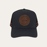 Leather Original Logo Trucker Cap - Charcoal
