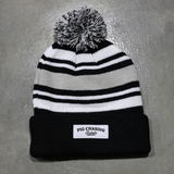 Cursive Beanie - Black/White/Grey