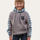 Kids Aztec Hoodie - Charcoal/Blue