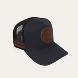 Leather Original Logo Trucker Cap - Charcoal