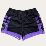 Footy Shorts - Black/Purple