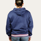 Embroidered Hoodie - Navy/Pink