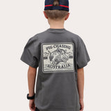 Kids Raging Boar T-shirt - Coal