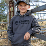 Kids Real Camo Hoodie - Charcoal