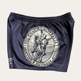 Bucking Boar Footy Shorts - Navy/Cream - Zip Pockets