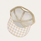 Tan Gingham Trucker Cap
