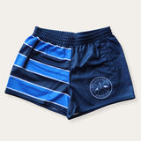 Kids Footy Shorts - Blue/Navy Multi-Stripe