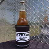 Black/White Cursive Stubby Cooler