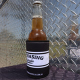 Black/White Cursive Stubby Cooler