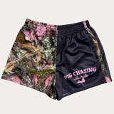 Kids Real Camo Footy Shorts - Pink