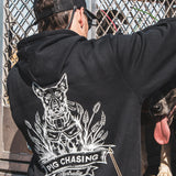 Crop Dog Hoodie - Black