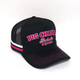 Pink/Black Cursive Trucker Cap