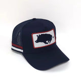 Signature Boar Trucker Cap - Navy/Red