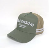 Green/Tan Cursive Trucker Cap