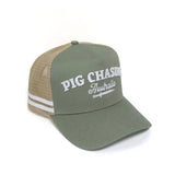 Green/Tan Cursive Trucker Cap