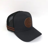 Leather Original Logo Trucker Cap - Charcoal
