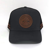 Leather Original Logo Trucker Cap - Charcoal