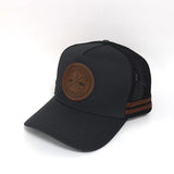 Leather Original Logo Trucker Cap - Charcoal