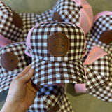 Gingham Trucker Cap - Brown/Pink
