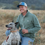 Signature Boar Half Zip Jumper - Sage Green