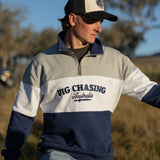 Tri-Panel Half Zip Jumper - Grey/Navy/White