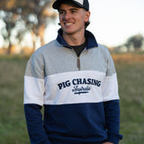 Tri-Panel Half Zip Jumper - Grey/Navy/White