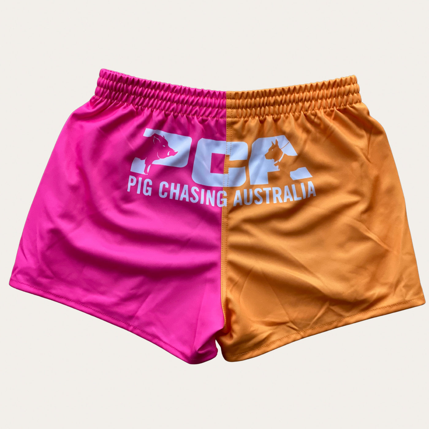 Two Tone Footy Shorts - Pink/Mango