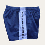 QHA Footy Shorts - Navy/Silver