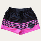 Pink Horizon Footy Shorts - ZIP Pockets!