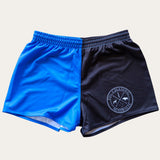 Two Tone Footy Shorts - Blue/Black