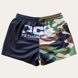 Two Tone Footy Shorts - Camo/Black