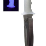 Blue Glow Handle Tassie Tiger Pig Sticker Knife & Leather Sheath