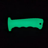 Green Glow Handle Tassie Tiger Pig Sticker Knife & Leather Sheath